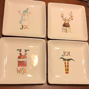 Rae Dunn Christmas plates, set of 4.  BNWT